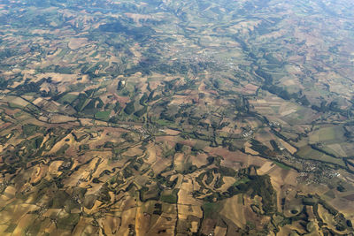 Aerial of landscape and villages around toulouse