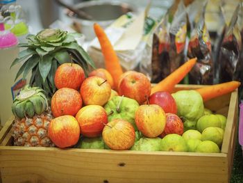 Close-up of fresh fruits in basket