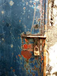 Close-up of rusty metal door