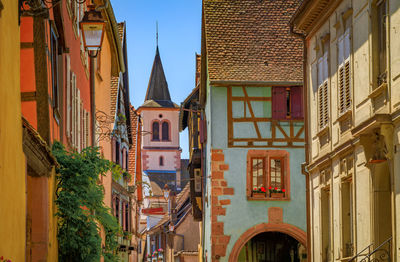 Low angle view of buildings against sky