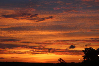 Scenic view of dramatic sky during sunset