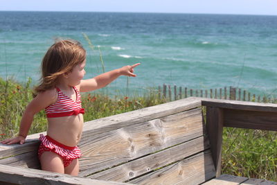 Toddler girl at the seaside
