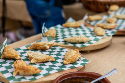 Close-up of cookies on table