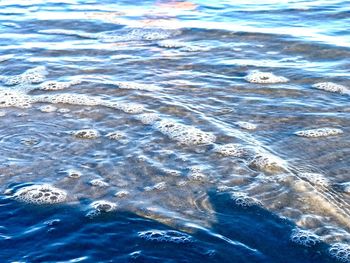 High angle view of rippled water