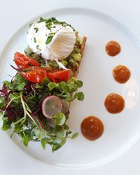 Close-up of salad served in plate