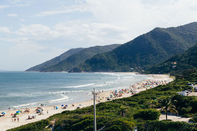 High angle view of beach against sky