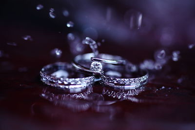 Close-up of wedding rings