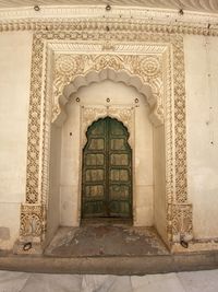 Closed door of old building