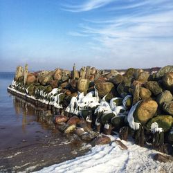 Panoramic view of beach against sky