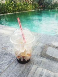 Close-up of ice cream on table