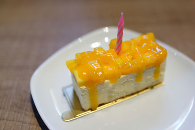 Close-up of cake on plate