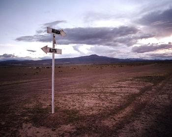 Scenic view of landscape against cloudy sky