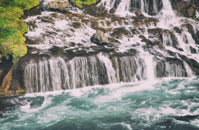 Scenic view of waterfall