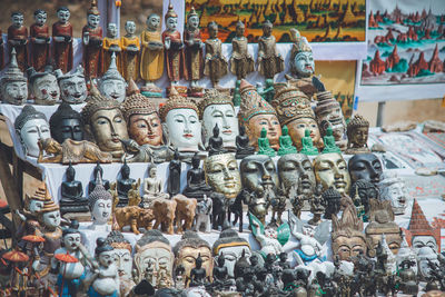 Panoramic shot of various for sale in market