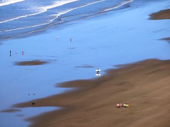 High angle view of beach against sky