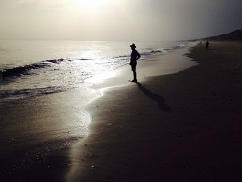 Scenic view of sea at sunset