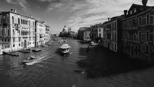 View of boats in canal