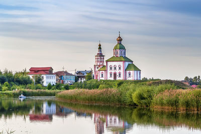 Landscape with church of elijah the prophet in suzdal, russia