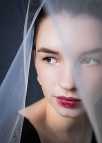 Close-up portrait of a beautiful young woman