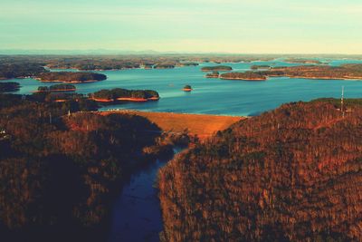 Scenic view of lake lanier