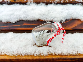 Close-up of frozen ice