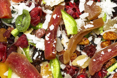 Detail shot of dried fruits