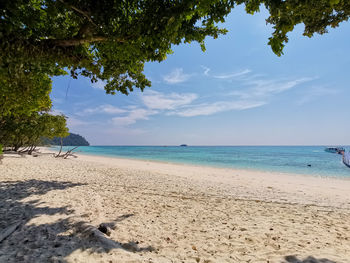 Scenic view of beach against sky