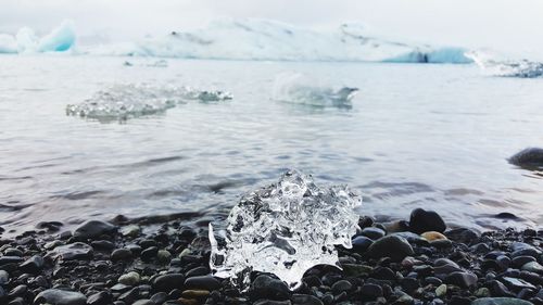 Scenic view of frozen sea