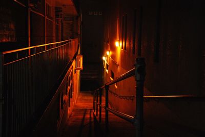 Staircase in illuminated building