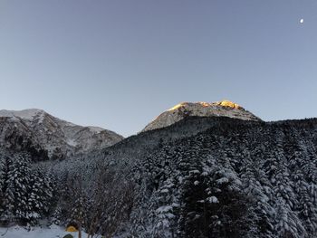 Scenic view of mountains against clear sky