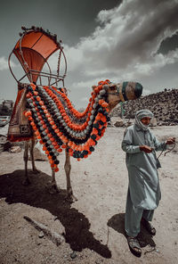 With camel