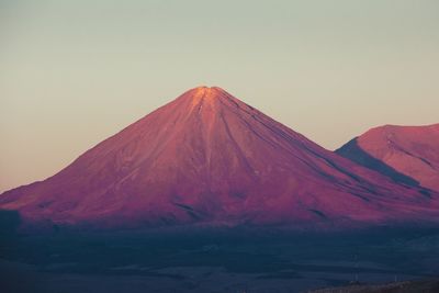 Scenic view of mountain against clear sky