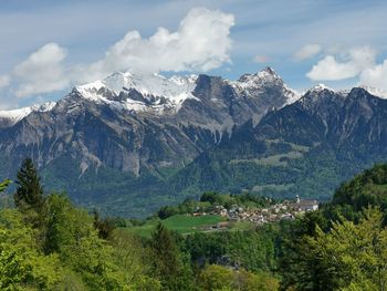 Scenic view of mountains against sky