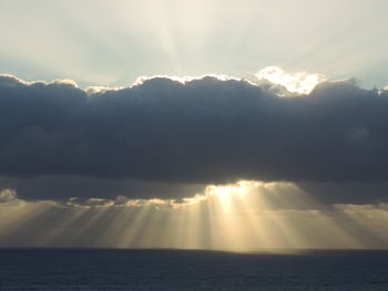 Scenic view of dramatic sky during sunset
