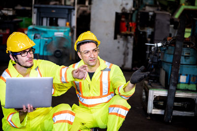 Man working with mobile phone