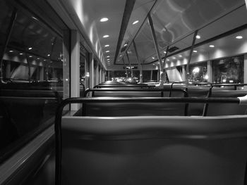 Illuminated bus in city at night