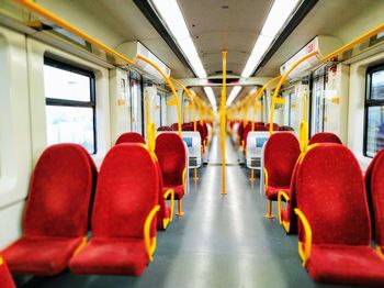 Empty seats in train