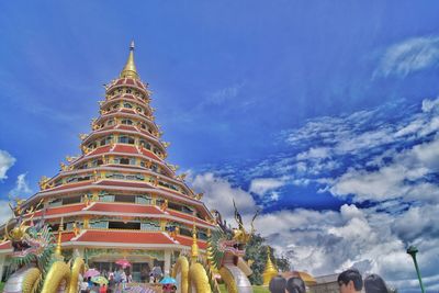 Low angle view of temple against sky