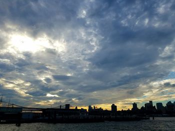 City skyline at dusk