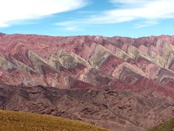 Scenic view of desert against cloudy sky