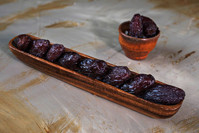 Close-up of chocolate cake on table