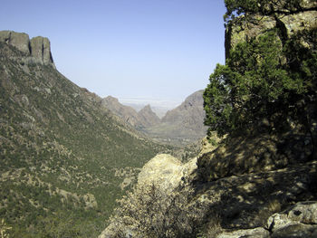 Scenic view of mountains against clear sky