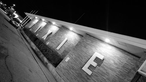 Illuminated buildings at night