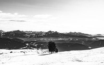 Snow covered mountain against sky