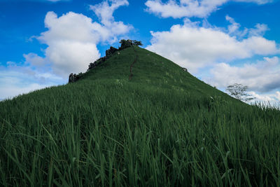 Scenic view of land against sky