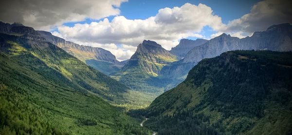 Panoramic view of mountains against sky