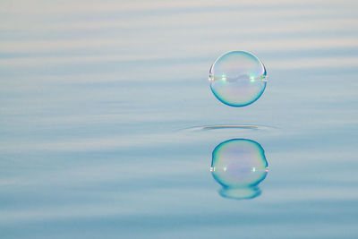 View of bubbles in water