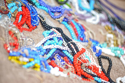 Close-up of multi colored candies for sale in market