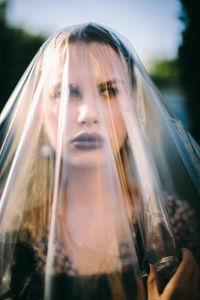 Close-up portrait of a young woman