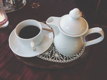 Coffee cup on table